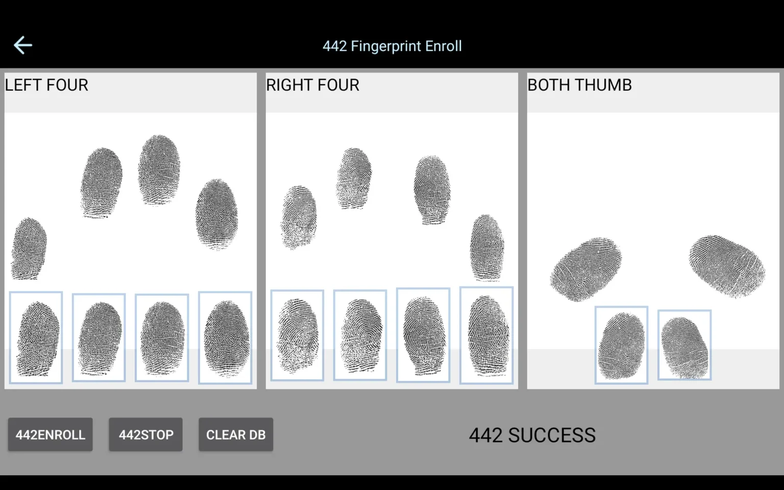442 ten fingerprint scanner demo
