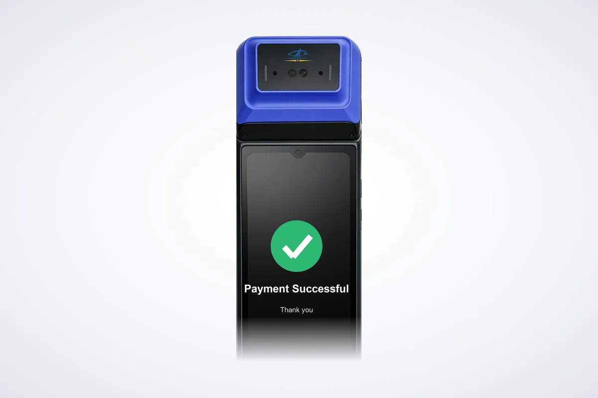 HF-HP705PV dual-screen palm vein smart POS terminal front view