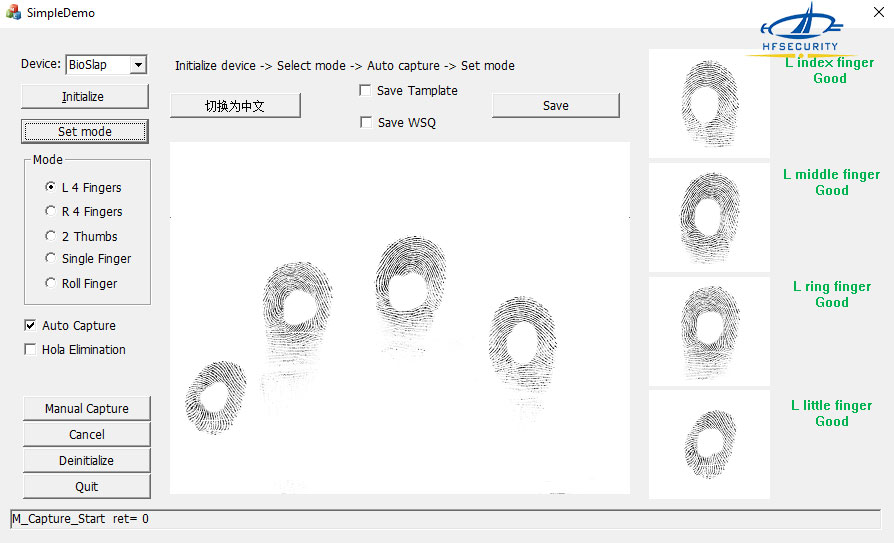 Ten fingerprint scanner software