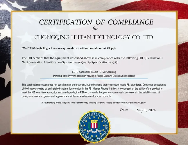 FBI certification, HF-OS3000, FAP 30