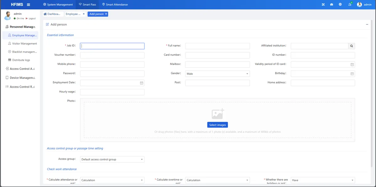 HFIMS person enrollment form